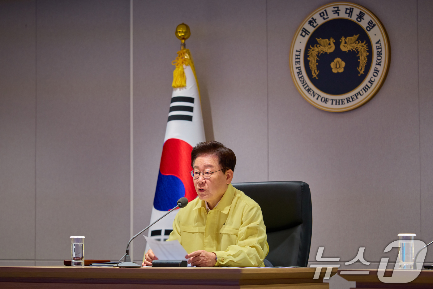 (서울=뉴스1) 허경 기자 = 이재명 대통령이 18일 청와대에서 열린 을지 국가안전보장회의에서 발언을 하고 있다. (청와대 제공. 재판매 및 DB 금지) 2026.8.18/뉴스1