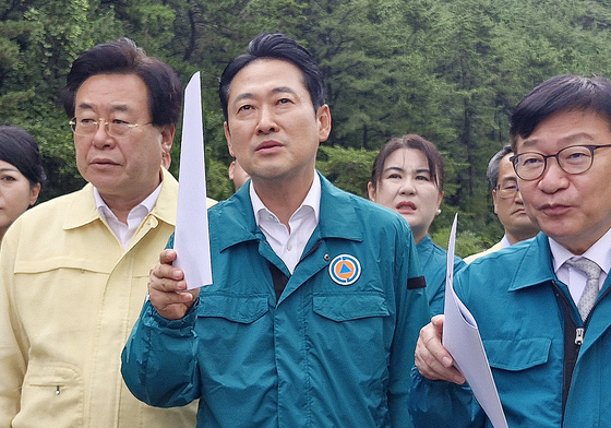 통영 호우 피해 현장 점검하는 장동혁 대표