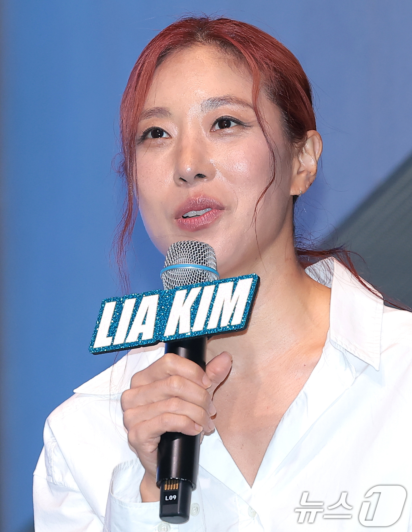 (서울=뉴스1) 권현진 기자 = 안무가 리아킴이 19일 서울 마포구 라이즈오토그래프컬렉션에서 열린 멀티 폼 드라마 ‘3+4!’ 제작발표회에서 인사말을 하고 있다. 2026.8.19 …