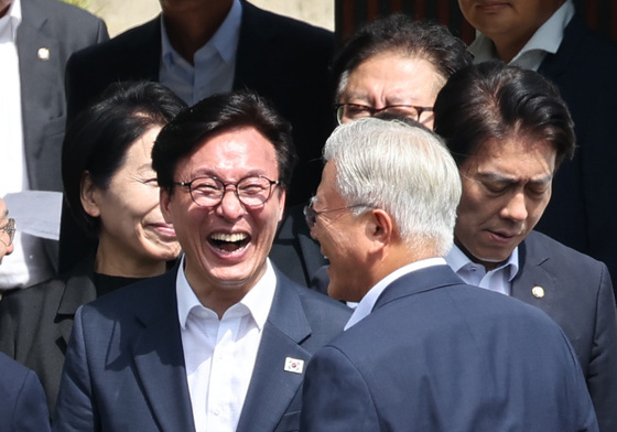 김민석·문재인 '웃음꽃'