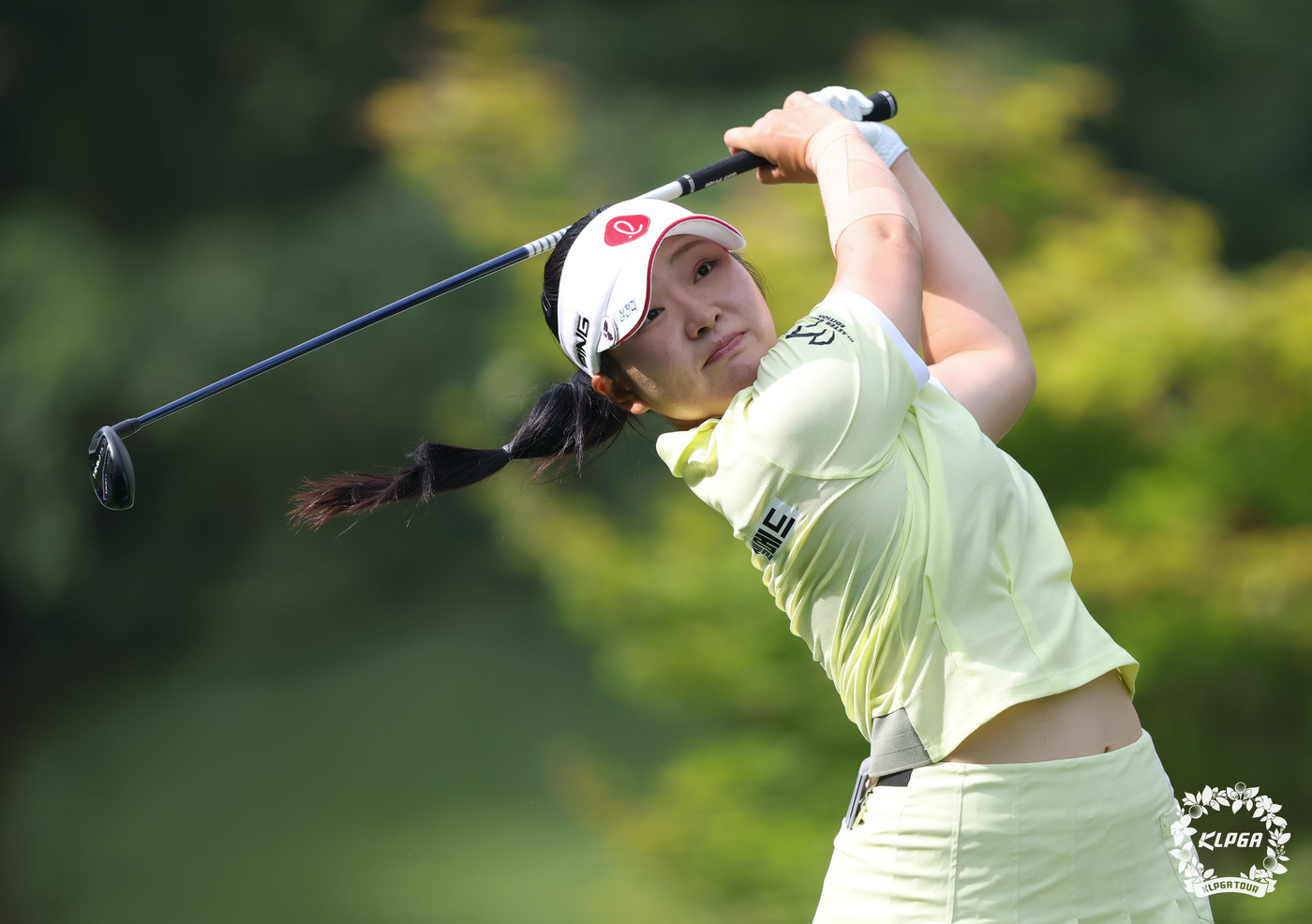 (서울=뉴스1) = 유현조가 20일 경기 포천힐스CC에서 열린 'BC카드 한경 제48회 KLPGA 챔피언십' 1라운드 12번 홀에서 티샷 하고 있다. (KLPGA 제공. 재판매 및 …
