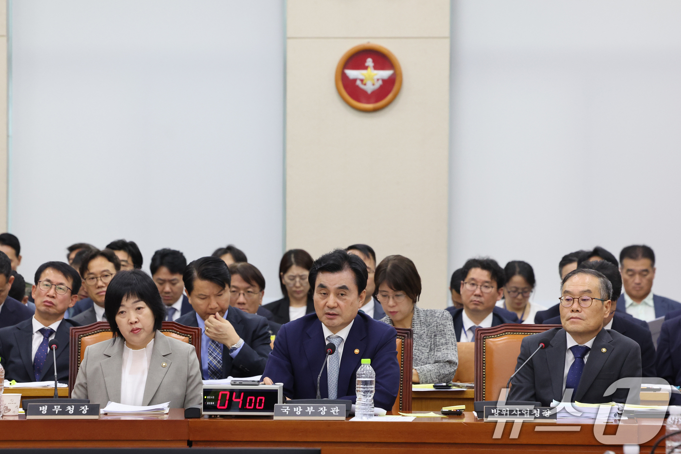 (서울=뉴스1) 황기선 기자 = 안규백 국방부 장관이 20일 오전 서울 여의도 국회에서 열린 국방위원회 전체회의에서 의원질의에 답하고 있다.  2026.8.20/뉴스1