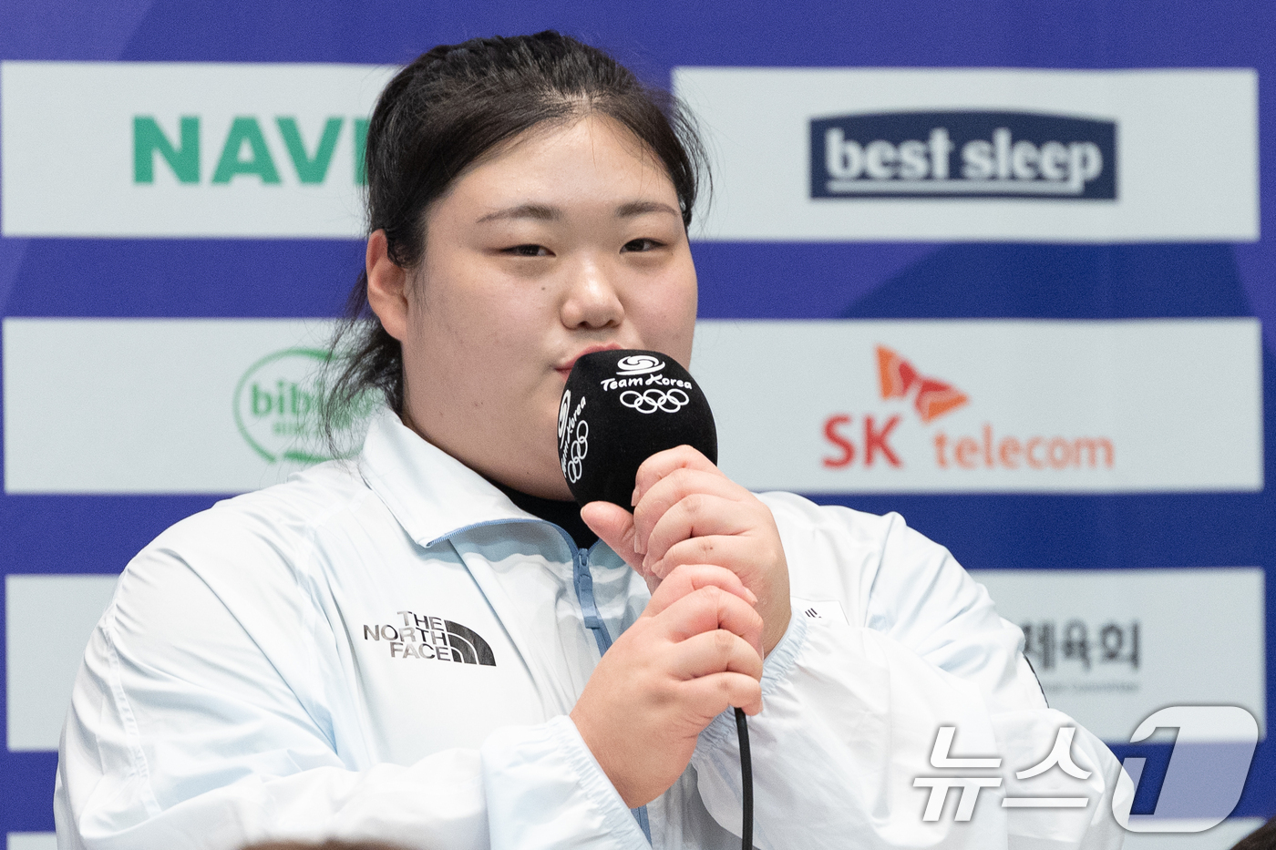 (진천=뉴스1) 안은나 기자 = 역도 국가대표 박혜정이 20일 충북 진천선수촌에서 열린 2026 아이치·나고야하계아시아경기대회 D-30 미디어데이 대한민국선수단 기자회견에 참석해 …
