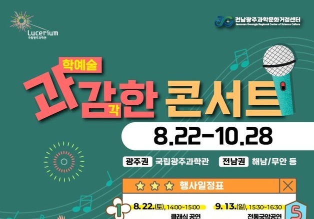국립광주과학관, 문화예술단체와 '과학+문화 결합' 콘서트