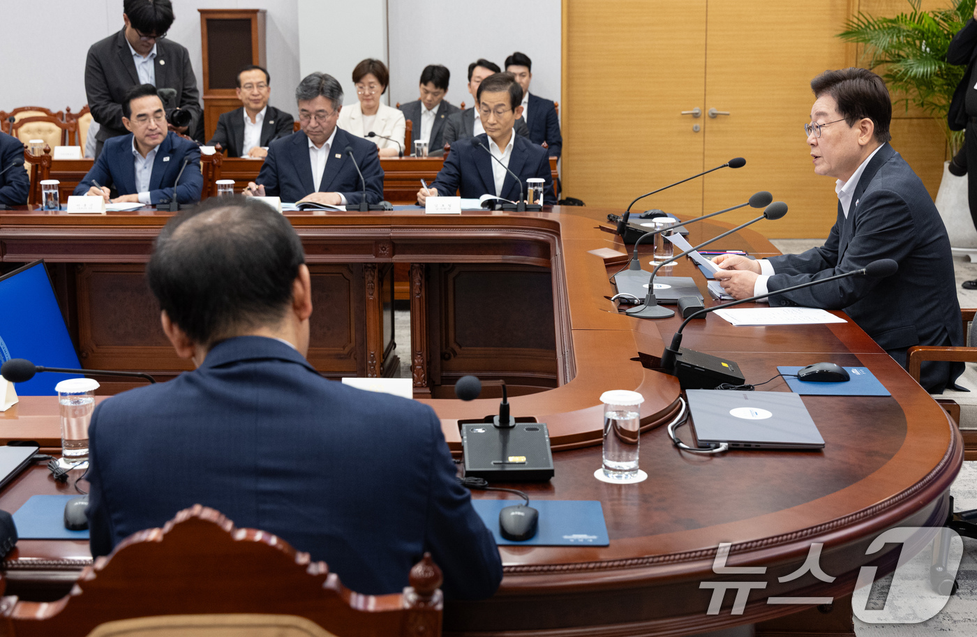 (서울=뉴스1) 이재명 기자 = 이재명 대통령이 21일 청와대에서 열린 제1차 반부패정책협의회에서 발언하고 있다. 2026.8.21/뉴스1