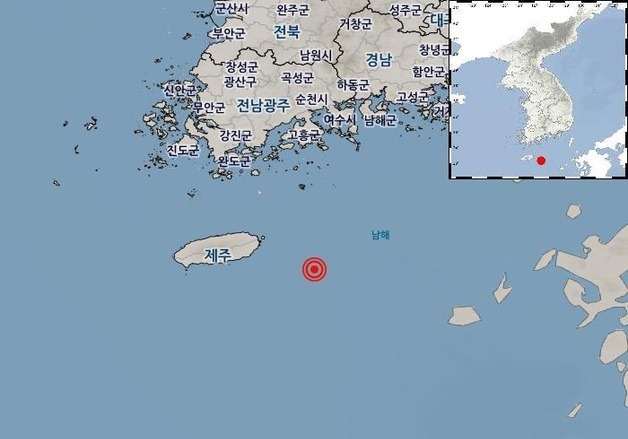 제주 서귀포 동쪽 해역서 규모 2.7 지진…"피해 없을 듯"