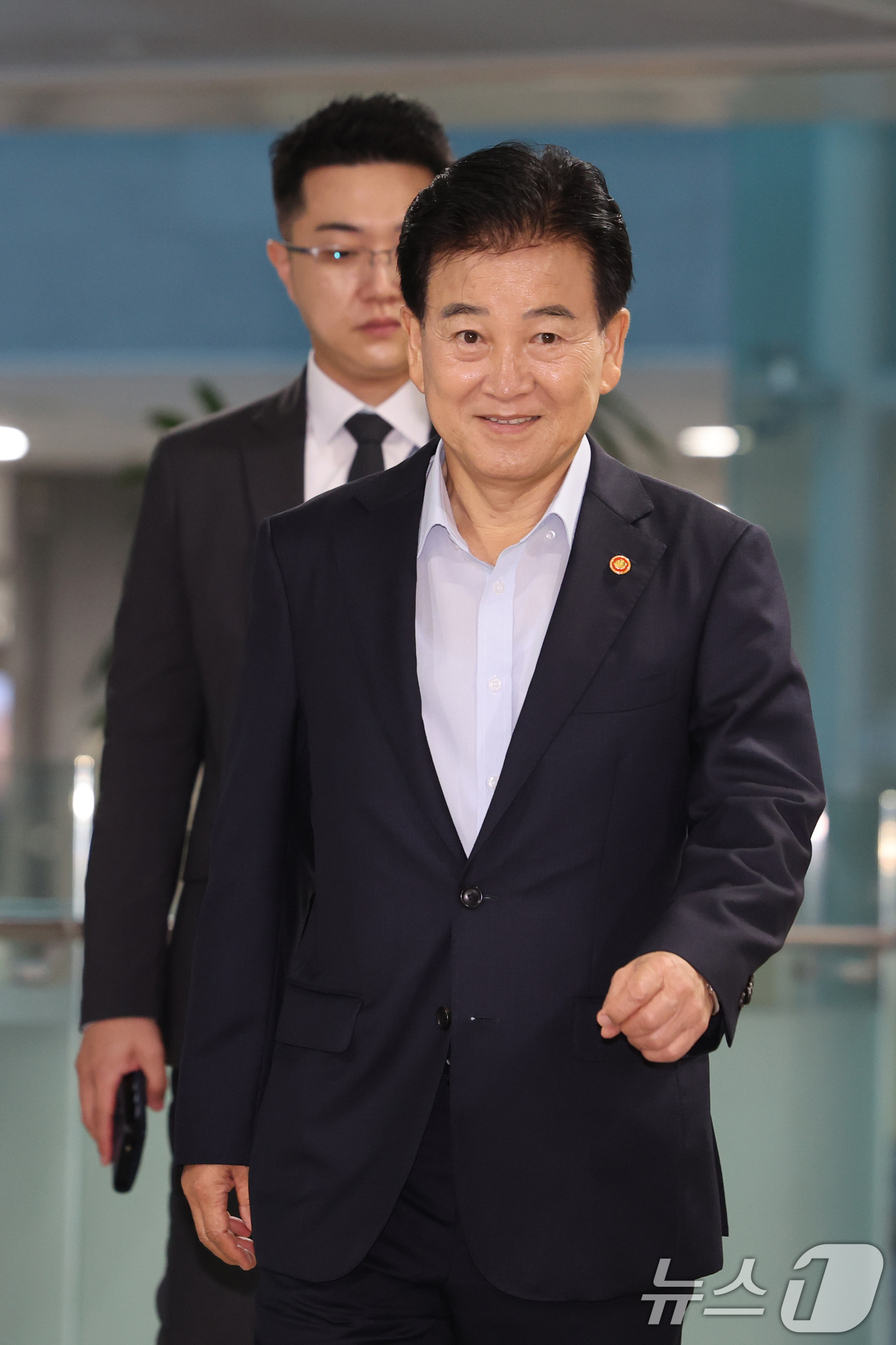 (서울=뉴스1) 황기선 기자 = 정동영 통일부 장관이 25일 오전 서울 여의도 국회 의원회관에서 열린 국회 한반도평화포럼 릴레이 세미나에 참석하고 있다. 2026.8.25/뉴스1