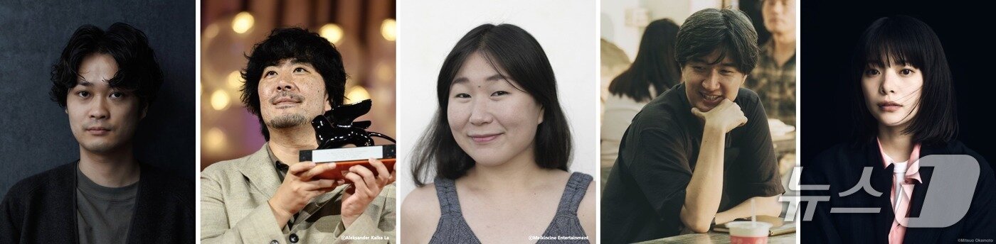 본문 이미지 - (왼쪽부터) '진세이' 스즈키 류야 감독, '로스트 랜드' 후지모토 아키오 감독, '낯선 땅의 맏아들' 세실리아 강 감독, '신신 앤 더 마우스' 마카베 유키노리 감독과  키시이 유키노 배우. (제천시 제공. 재판매 및 DB 금지) 