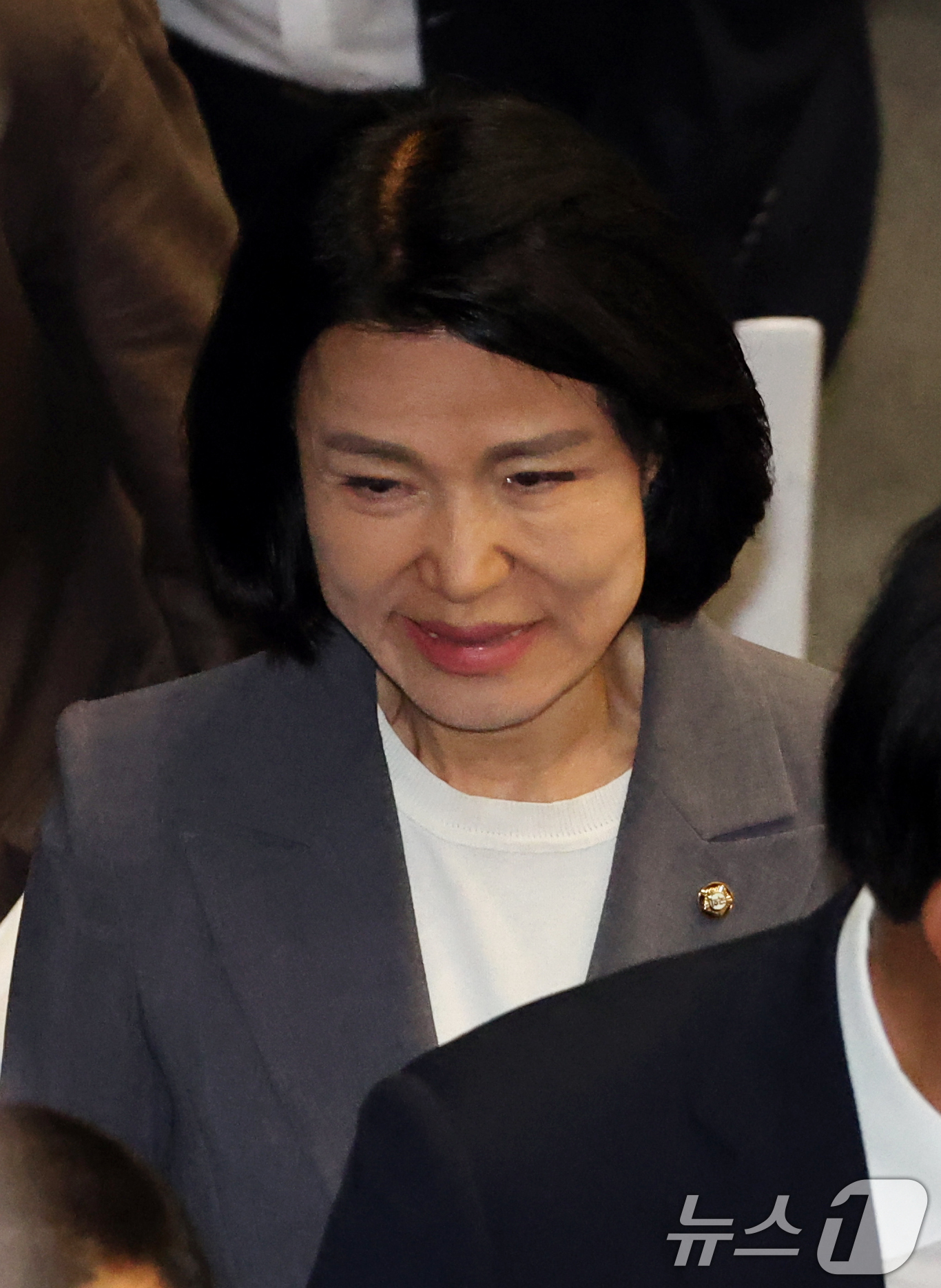 (서울=뉴스1) 황기선 기자 = 이진숙 국민의힘 의원이 26일 오후 서울 여의도 국회에서 열린 제438회국회(임시회) 제2차 본회의에 참석하고 있다. 2026.8.26/뉴스1