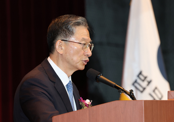 이임사 하는 정성호 장관