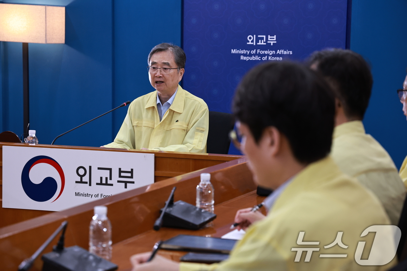 (서울=뉴스1) 구윤성 기자 = 조현 외교부 장관이 26일 서울 종로구 외교부 청사에서 네팔 홍수 우리 국민 실종 관련 재외국민보호대책본부회의를 주재하고 있다. 2026.8.26/ …