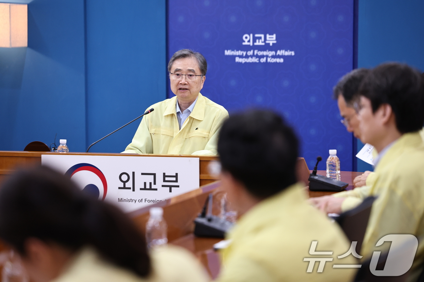 (서울=뉴스1) 구윤성 기자 = 조현 외교부 장관이 26일 서울 종로구 외교부 청사에서 네팔 홍수 우리 국민 실종 관련 재외국민보호대책본부회의를 주재하고 있다. 2026.8.26/ …