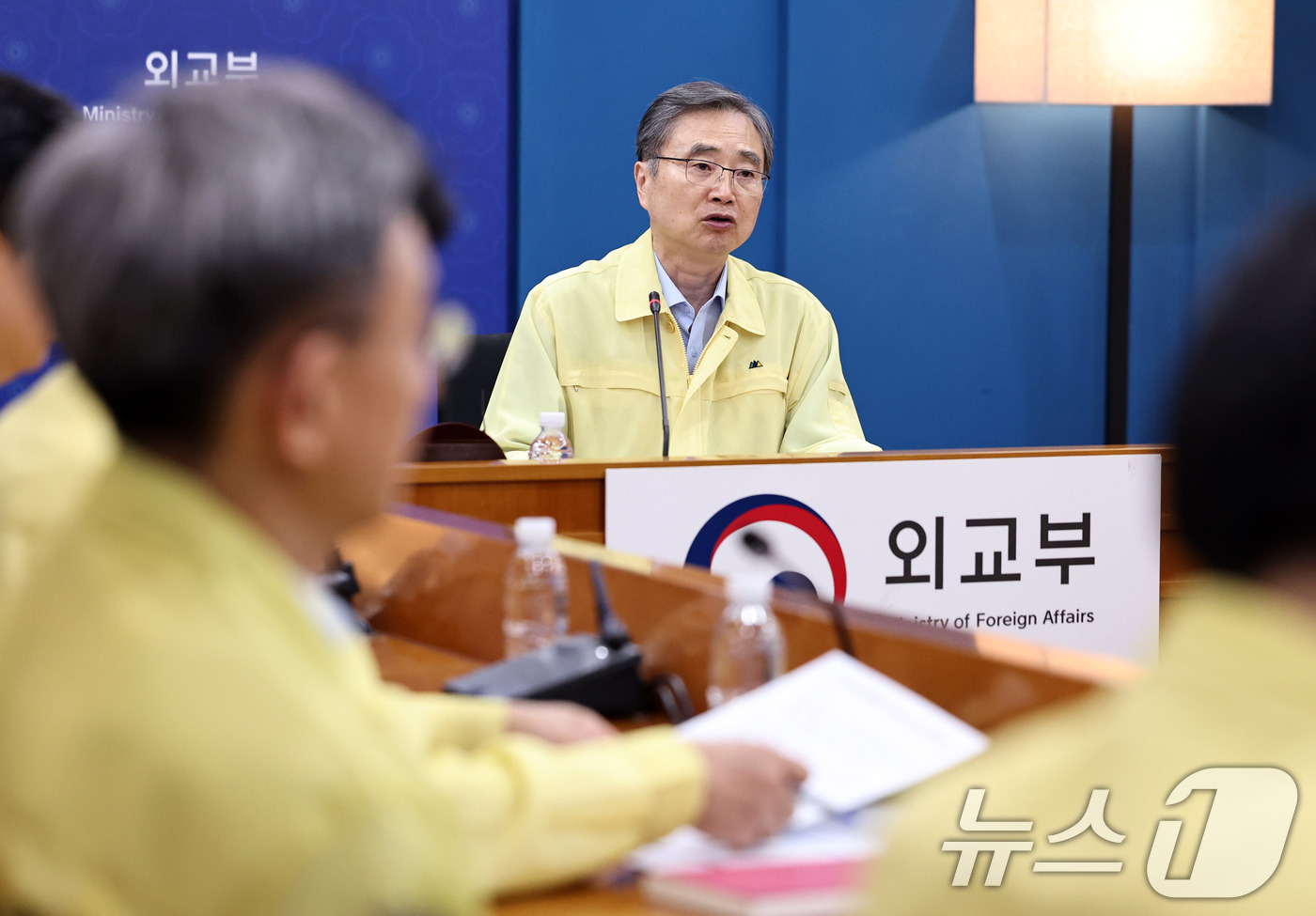(서울=뉴스1) 구윤성 기자 = 조현 외교부 장관이 26일 서울 종로구 외교부 청사에서 네팔 홍수 우리 국민 실종 관련 재외국민보호대책본부회의를 주재하고 있다. 2026.8.26/ …
