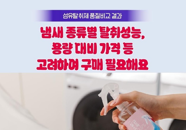 섬유탈취제, 냄새 따라 탈취성능 제각각…가격 최대 2.3배 차이