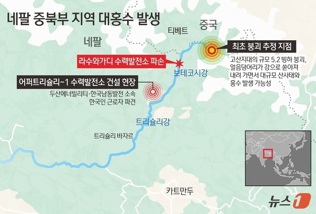 '대홍수' 덮친 수력발전소는…'韓 주도 네팔 1호 민자 발전사업'
