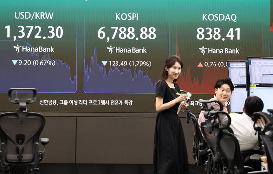 코스피 1.79% 하락 마감…코스닥 상승 마감