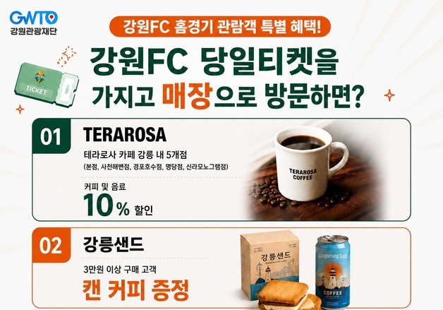 "강원FC 원정 팬에 혜택"…강원관광재단, 시즌 종료까지 '원정패스' 운영