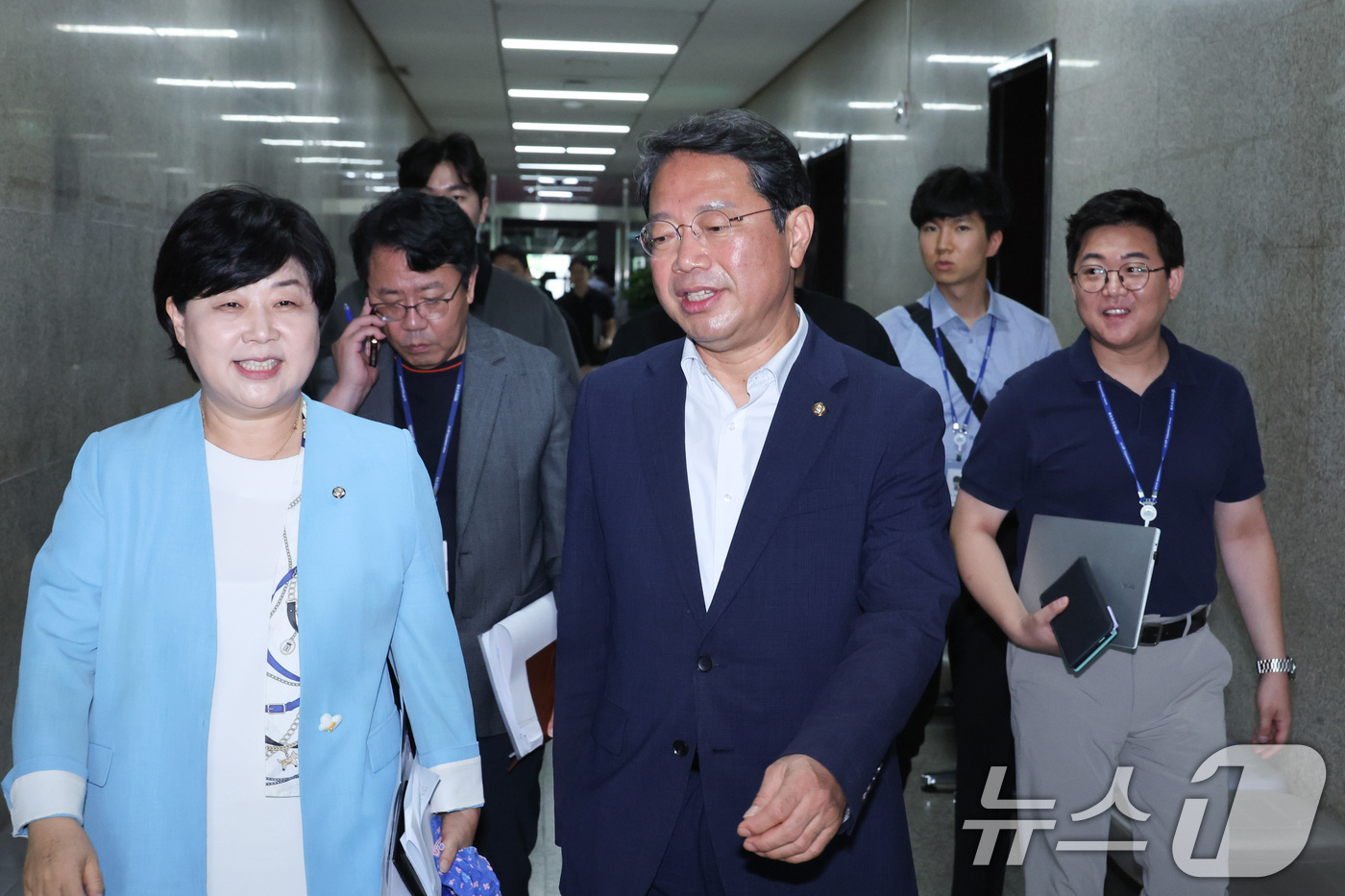 (서울=뉴스1) 신웅수 기자 = 법무부 장관 후보자로 지명된 김승원 더불어민주당 의원이 30일 서울 여의도 국회에서 열린 조희대 대법원장의 법사위 불출석 사유서 제출 관련 기자간담 …
