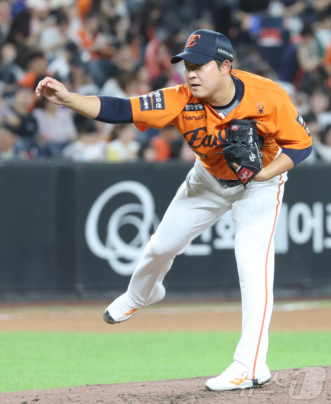 (대전=뉴스1) 김기남 기자 = 30일 대전 한화생명볼파크에서 열린 2026 신한 SOL KBO리그 NC 다이노스와 한화 이글스의 경기에서 한화 선발 주현상이 투구하고 있다. 20 …