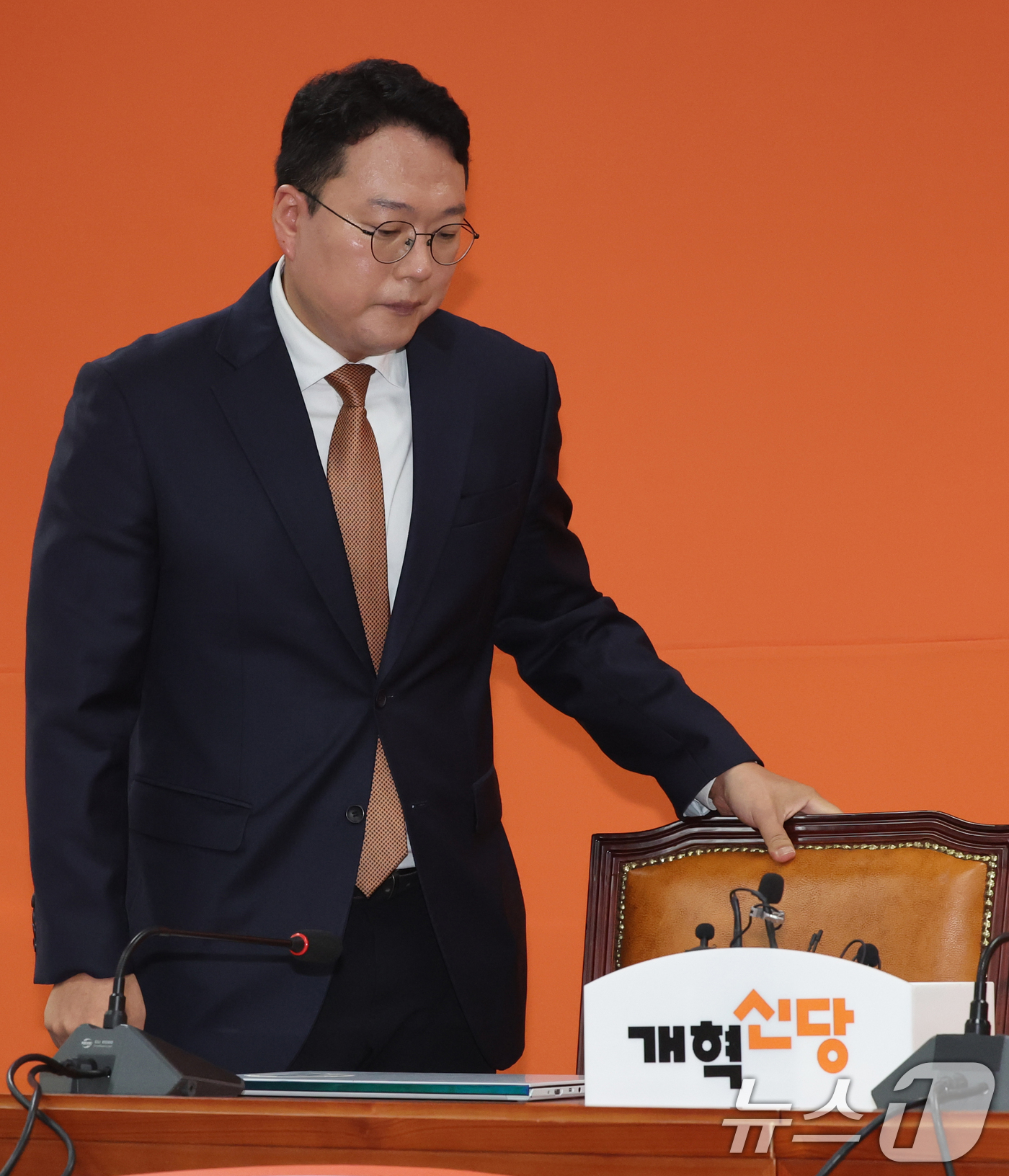 (서울=뉴스1) 황기선 기자 = 천하람 개혁신당 당대표 권한대행 겸 원내대표가 31일 오전 서울 여의도 국회에서 열린 기자간담회에 참석하고 있다.  2026.8.31/뉴스1