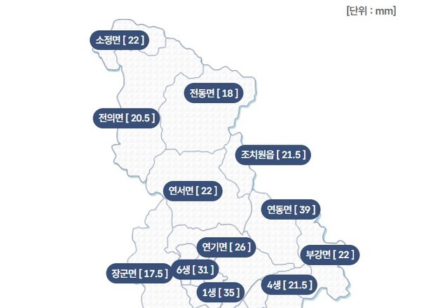 호우주의보 세종시 도로 등 9곳 출입통제…큰 피해는 없어