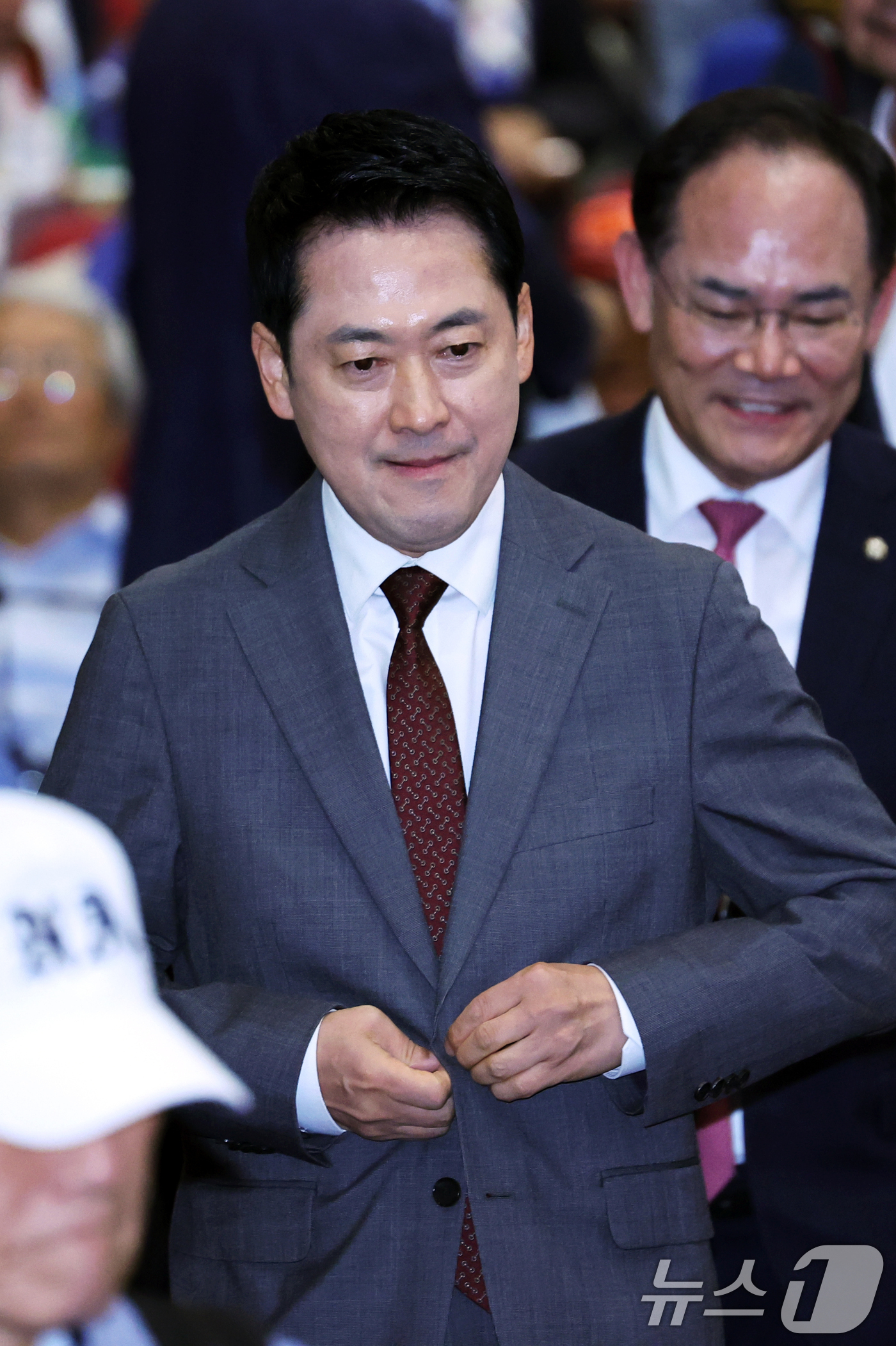 (서울=뉴스1) 황기선 기자 = 장동혁 국민의힘 대표가 31일 오후 서울 여의도 국회 의원회관에서 열린 사관학교 폐교 저지 국민연대 발대식 및 결의대회에 참석하고 잇다. 2026. …