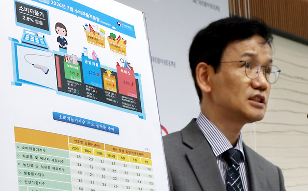 7월 소비자물가  전년동월대비 2.8% 상승