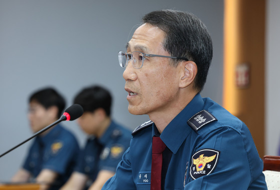발언하는 유재성 경찰청장 직무대행