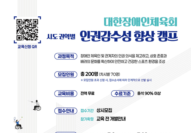 장애인체육회, 호남·영남권 인권감수성 향상 캠프 진행