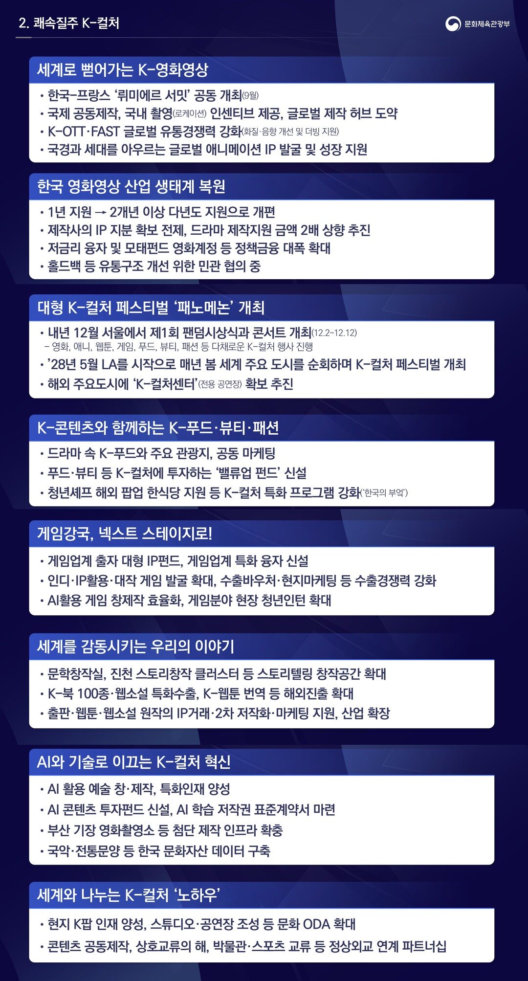 본문 이미지 - 문화체육관광부 하반기 업무보고
