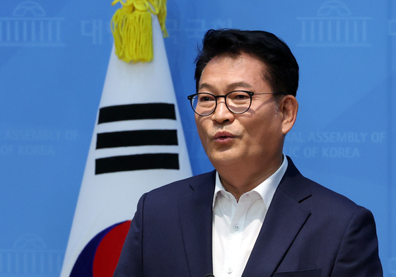 송영길 당대표 후보, 조희대 대법원장 탄핵 추진 기자회견