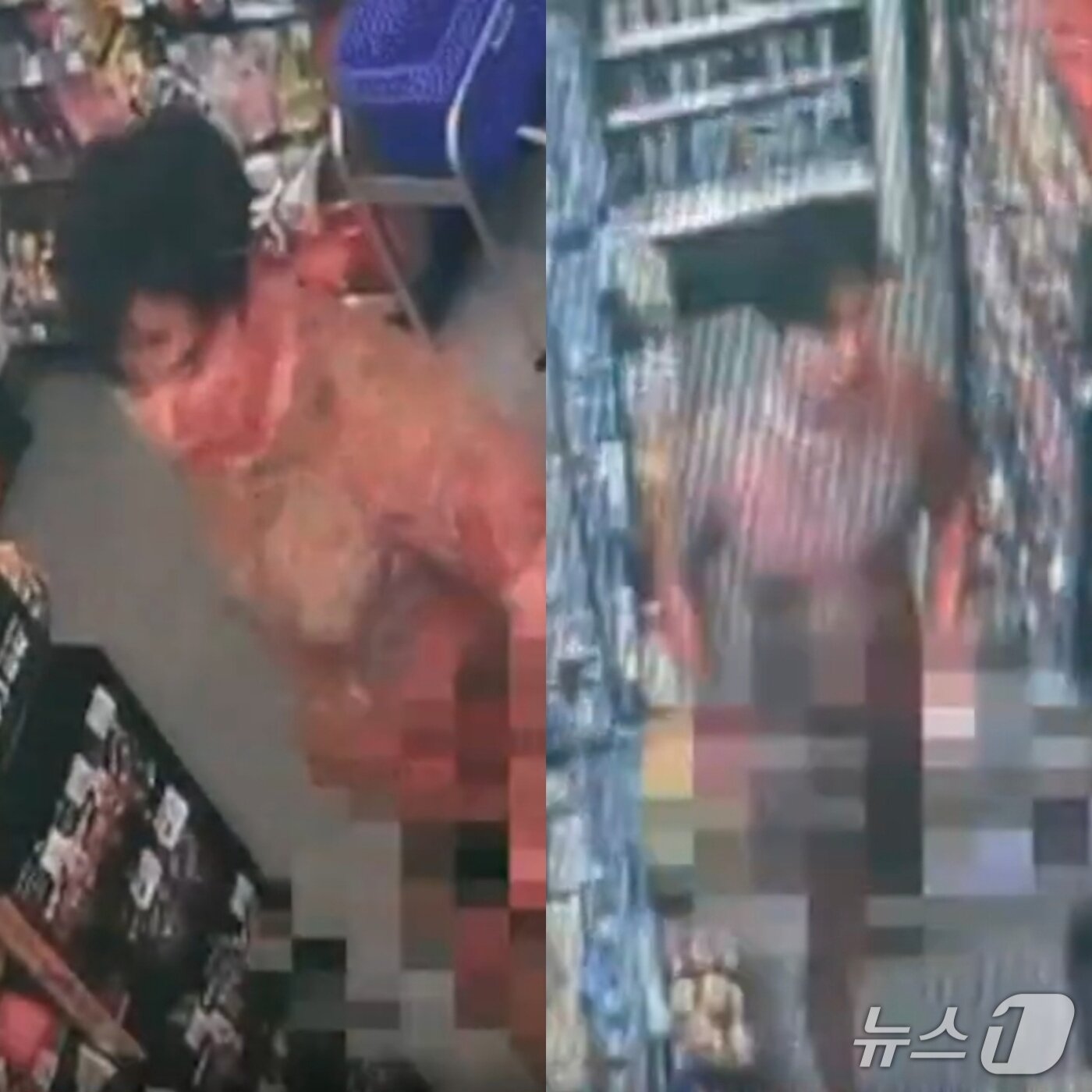 본문 이미지 - 지난달 4일 새벽 정재환이 친구를 살해한 후 피범벅된 알몸 상태로 편의점에 들어가 우유를 훔치는 장면{(SNS 갈무리)2026.8.5/뉴스1