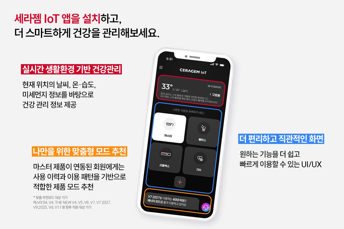 본문 이미지 - 세라젬 AI 추천 기능 포함 IoT 앱 리뉴얼 출시(세라젬 제공)