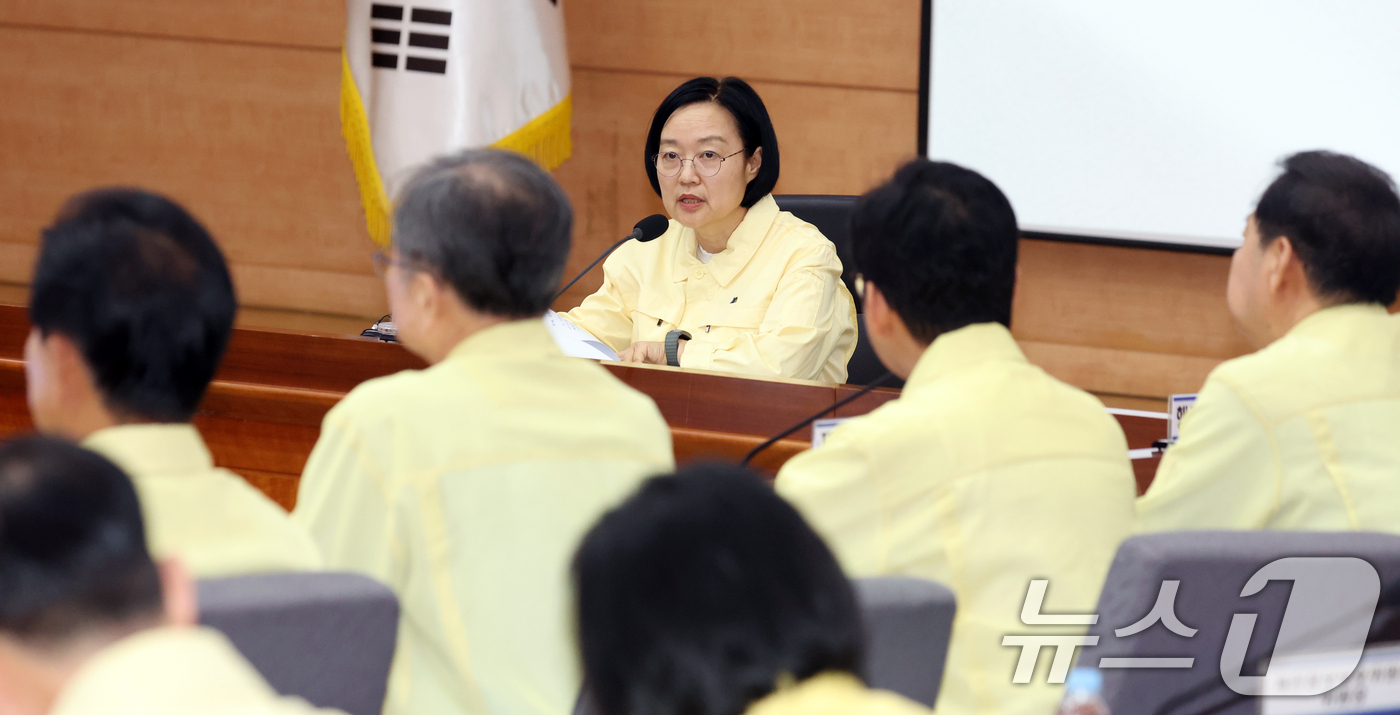 (서울=뉴스1) 김명섭 기자 = 한성숙 국무총리가 6일 오후 서울 종로구 정부서울청사 별관에서 열린 2026년 을지연습 준비보고회의에서 모두 발언을 하고 있다.  2026.8.6/ …