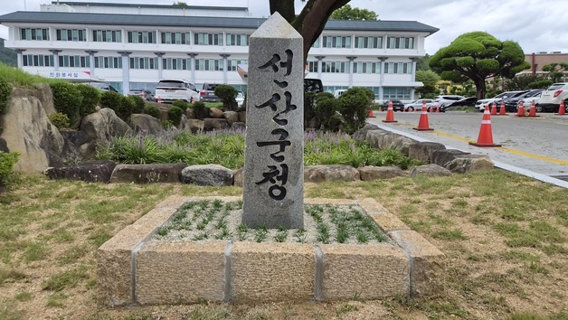 '450년 회화나무' 아래 31년만에 돌아온 옛 선산군청 표지석