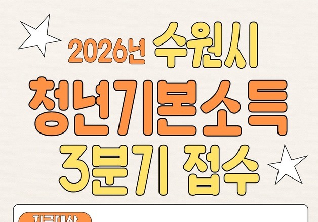 수원시, 24세 청년에게 분기 25만 원…'청년기본소득' 신청 접수
