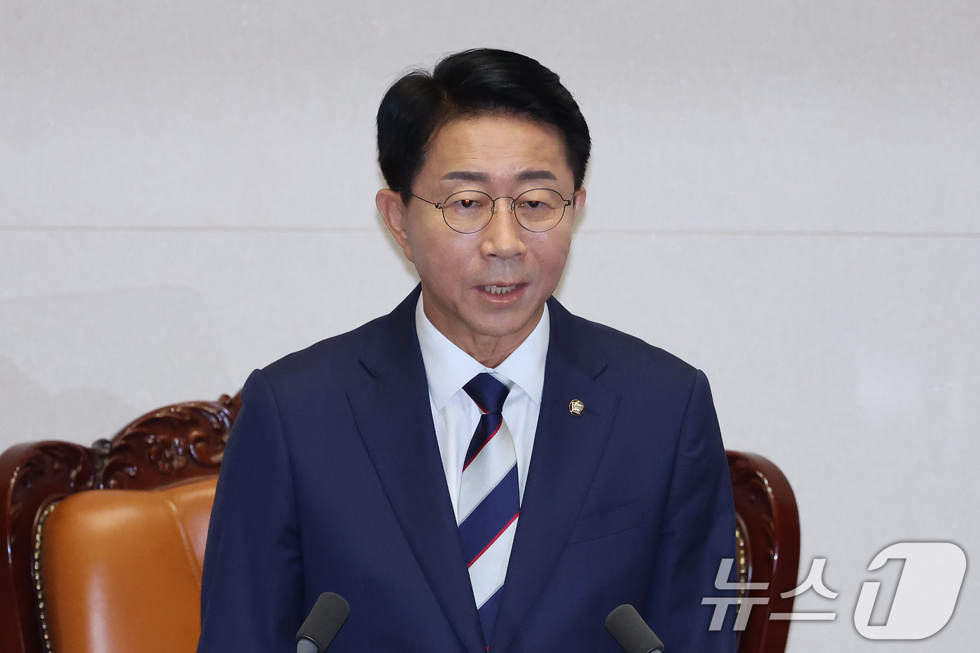 (서울=뉴스1) 신웅수 기자 = 조정식 국회의장이 1일 서울 여의도 국회에서 열린 제439회국회(정기회) 개회식에서 개회사를 하고 있다. 2026.9.1/뉴스1