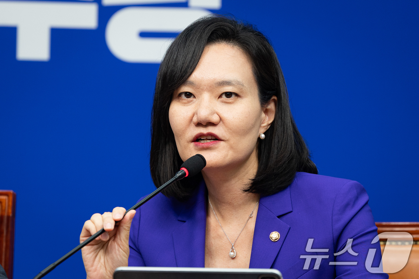 (서울=뉴스1) 유승관 기자 = 김남희 더불어민주당 경찰개혁추진단 공동단장이 1일 서울 여의도 국회에서 열린 경찰개혁추진단 1차 회의에서 발언하고 있다. 2026.9.1/뉴스1