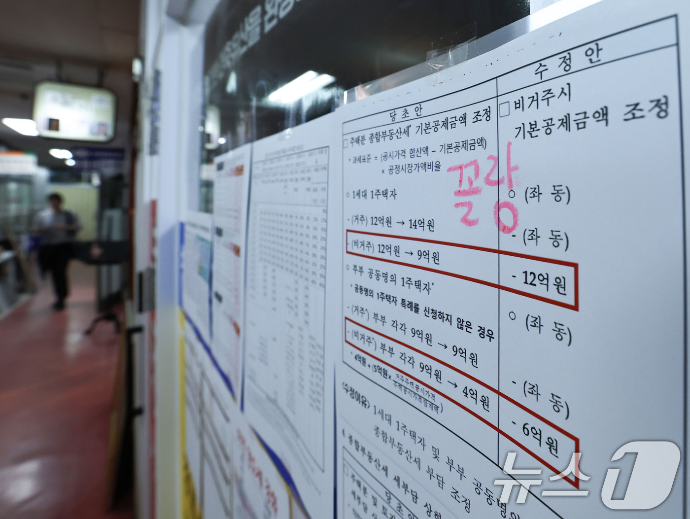 (서울=뉴스1) 이종수 기자 = 정부가 비거주 1주택자의 종합부동산세 기본공제를 현행 12억원으로 유지하고 세 부담 상한도 150%를 유지하기로 한 1일 서울 서초구의 한 공인중개 …