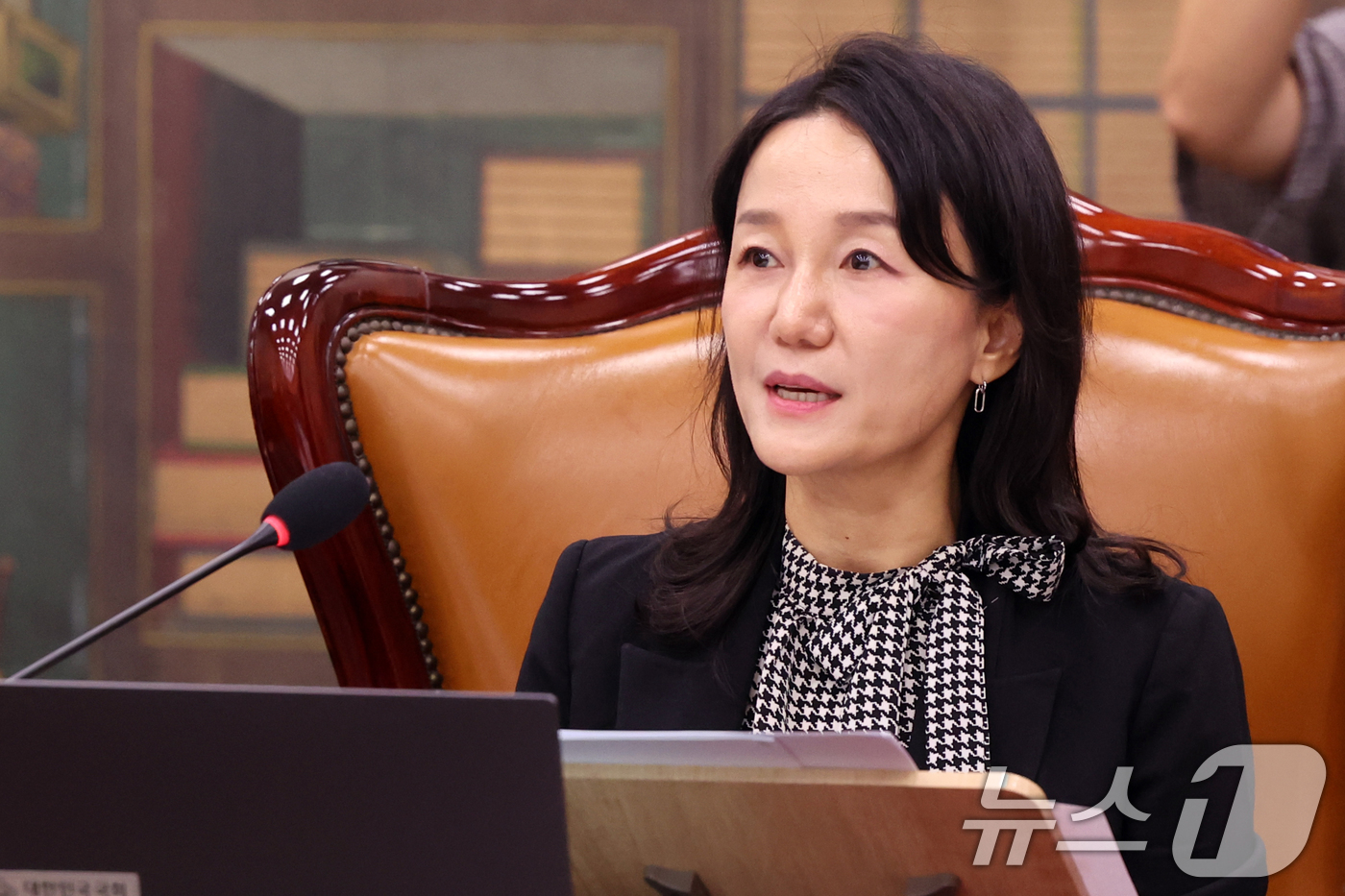 (서울=뉴스1) 황기선 기자 = 이재정 문체위원장이 1일 오후 서울 여의도 국회에서 열린 문화체육관광위원회 전체회의에서 발언을 하고 있다.  2026.9.1/뉴스1