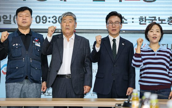 김민석 민주당 대표, 한국노총 지도부 예방