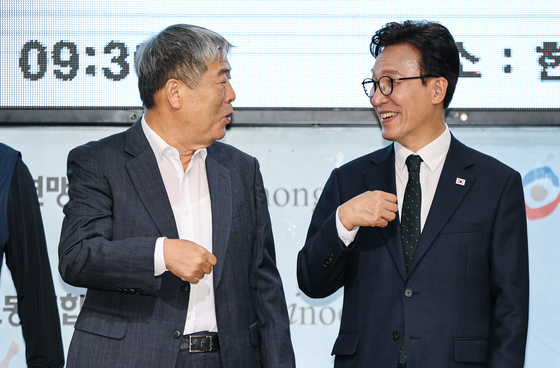 한국노총 찾은 김민석 당대표