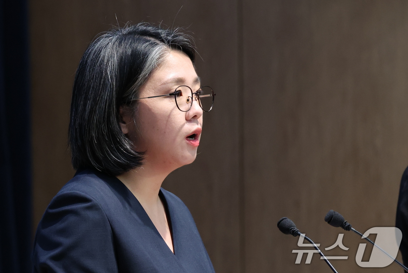 (서울=뉴스1) 황기선 기자 = 용혜인 성평등가족부 장관 후보자가 10일 서울 여의도 국회 소통관에서 입장 발표 기자회견을 하고 있다. 2026.9.10/뉴스1