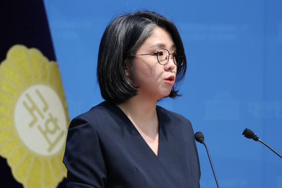 기자회견하는 용혜인 후보자