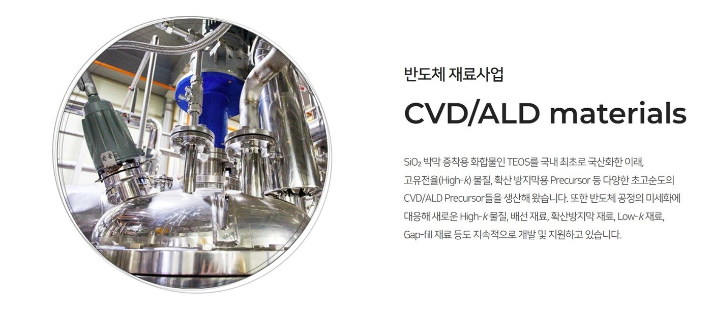 본문 이미지 - 솔브레인 반도체 재료 사업 CVDALD materials(솔브레인 홈페이지 갈무리)