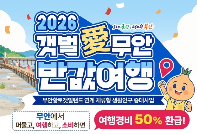 '갯벌愛 무안 반값여행' 첫 시행…최대 40만원 지원