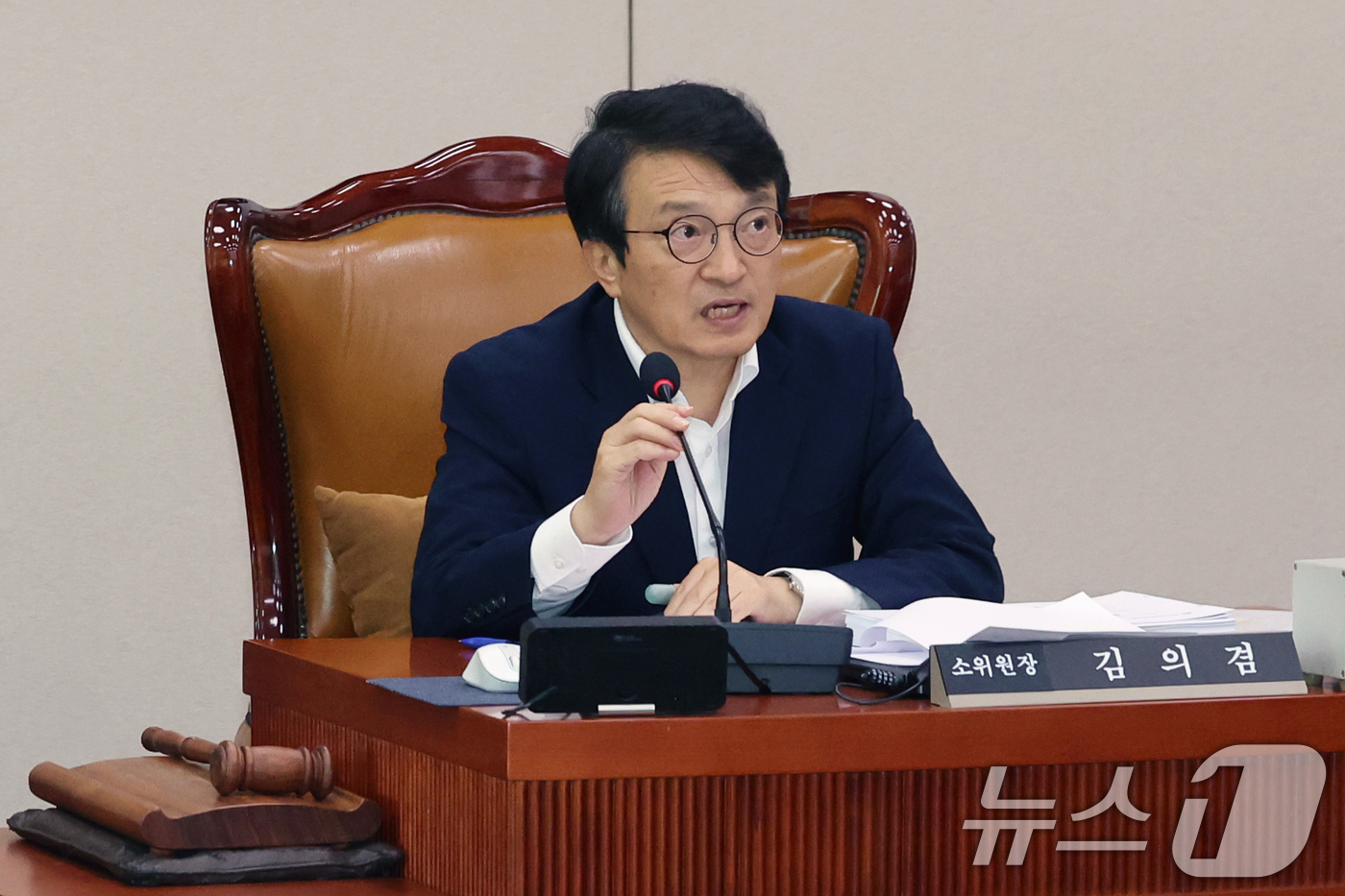 (서울=뉴스1) 황기선 기자 = 김의겸 소위원장이 14일 오전 서울 여의도 국회에서 열린 법제사법위원회 법안심사제1소위원회에서 발언을 하고 있다.  2026.9.14/뉴스1