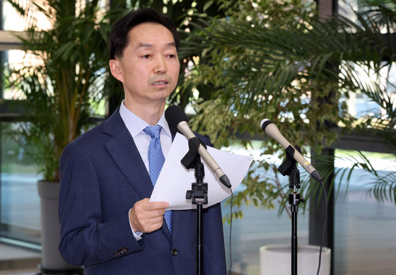 입장 발표하는 김지용 후보자