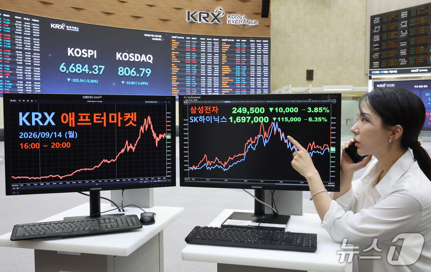 (서울=뉴스1) 김진환 기자 = 한국거래소(KRX)가 14일부터 오후 4시부터 8시까지 코스피·코스닥 시장을 대상으로 애프터마켓을 운영한다.기존 오후 4~6시 10분 단위로 주문을 …