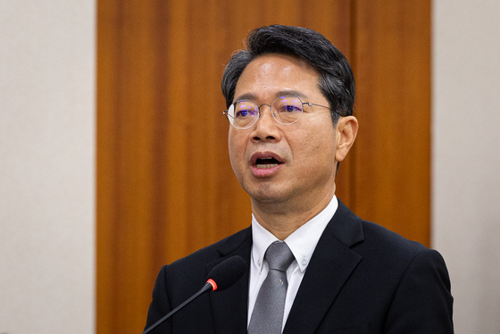 인사말하는 김승원 법무부 장관 후보자